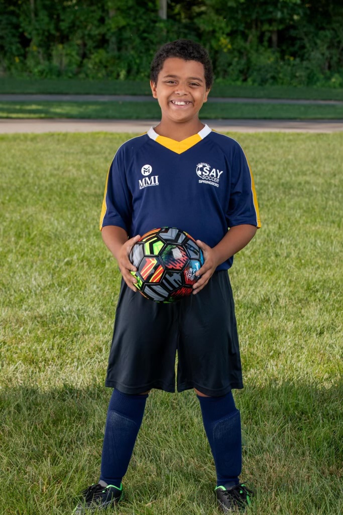 grandson with soccer ball