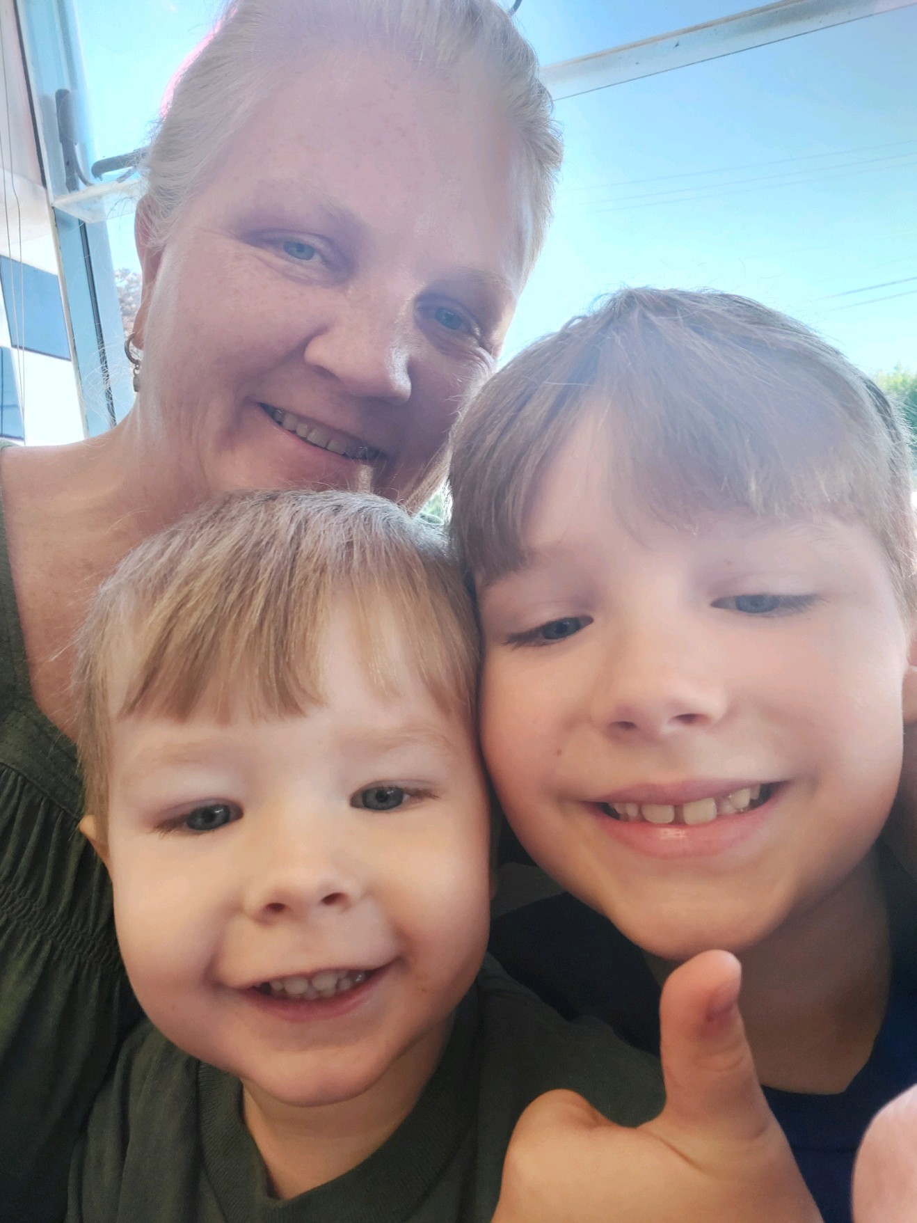 Patti with 2 of her grandsons