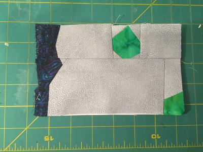 Now two separate pieces are sewn together