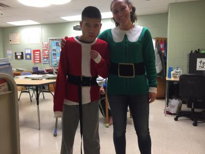 "Twinning" on "Ugly Sweater" day