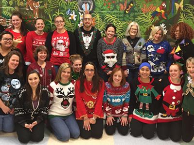 Staff photo Ugly Sweater Day